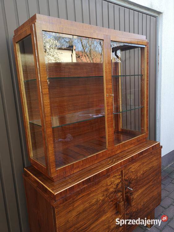 Witryna Serwantka ARTDECO Orzech Politura Stara Meble Swarzędz