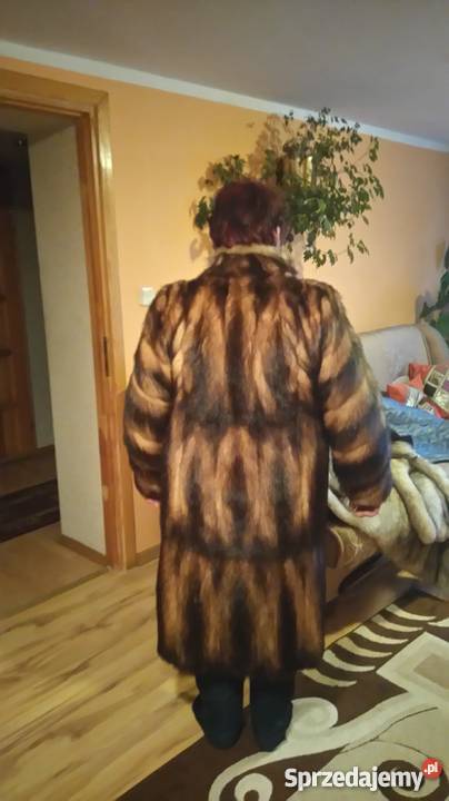 PIĘKNE DŁUGIE FUTRO Z TCHÓRZOFRETEK j nowe żółty/złoty Międzyzdroje