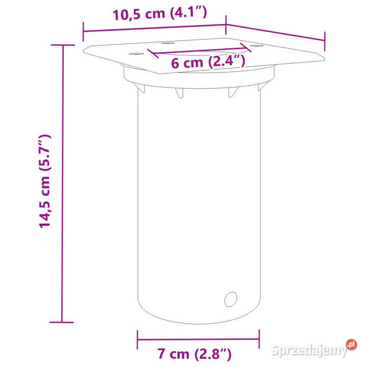 Lampy najazdowe kwadratowe czarne 105x105
