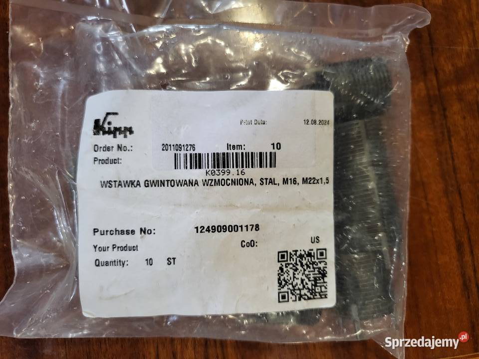 Wstawka gwintowana wzmocniona stalowa KIPP Kraków