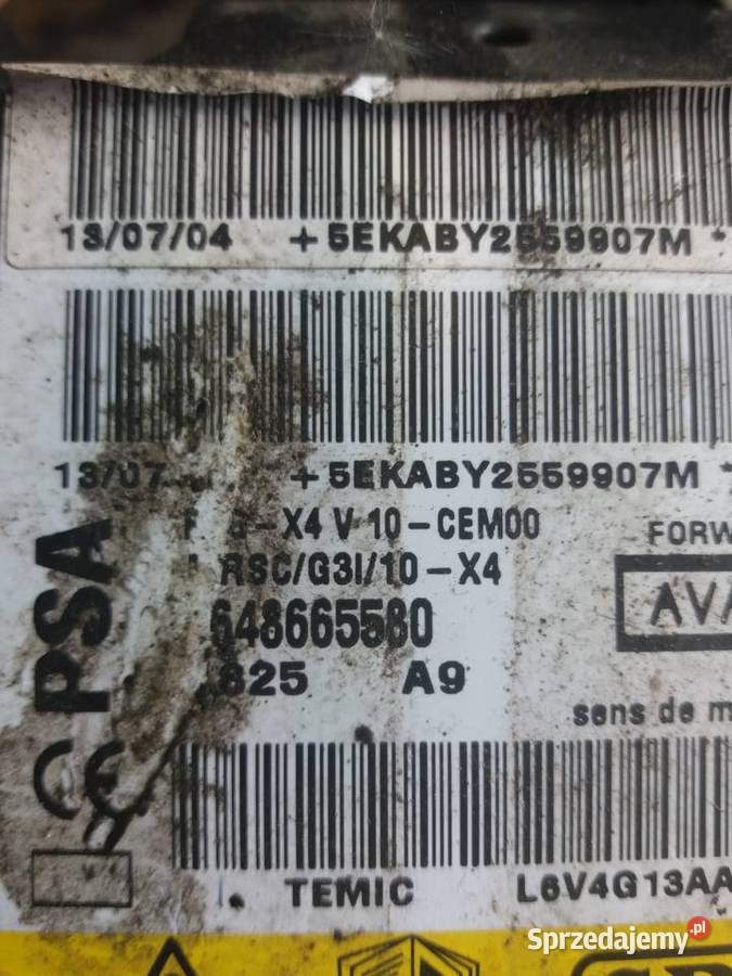 Moduł airbag Citroen OE 9648665580 Wola