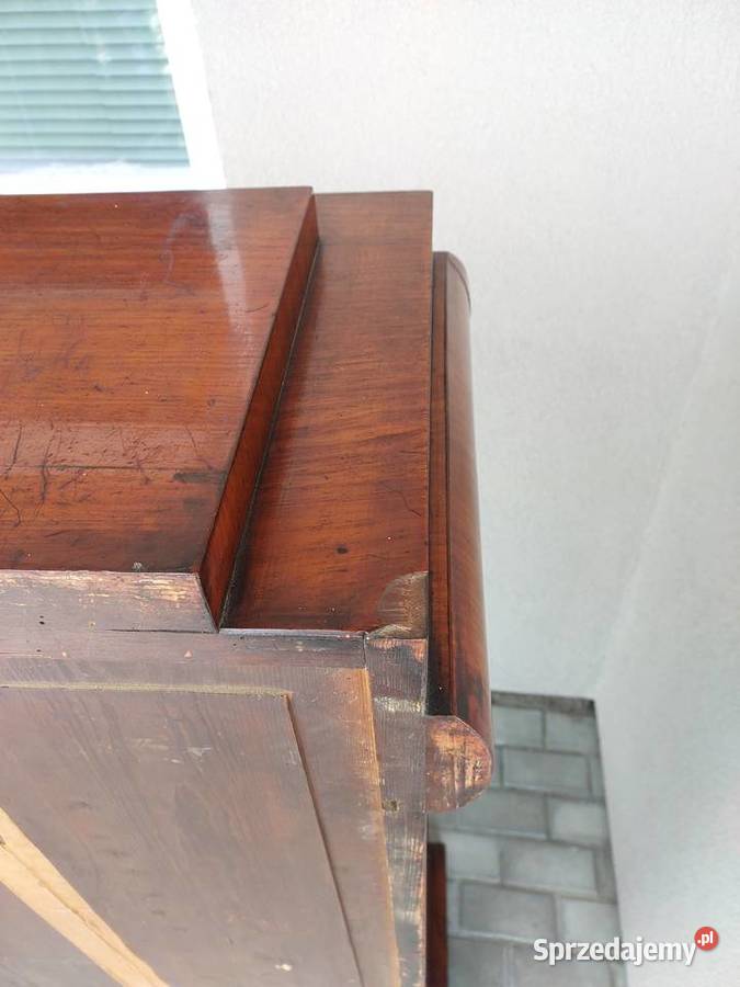 Stary słupek cylindryczny szafka biedermeier Tczew