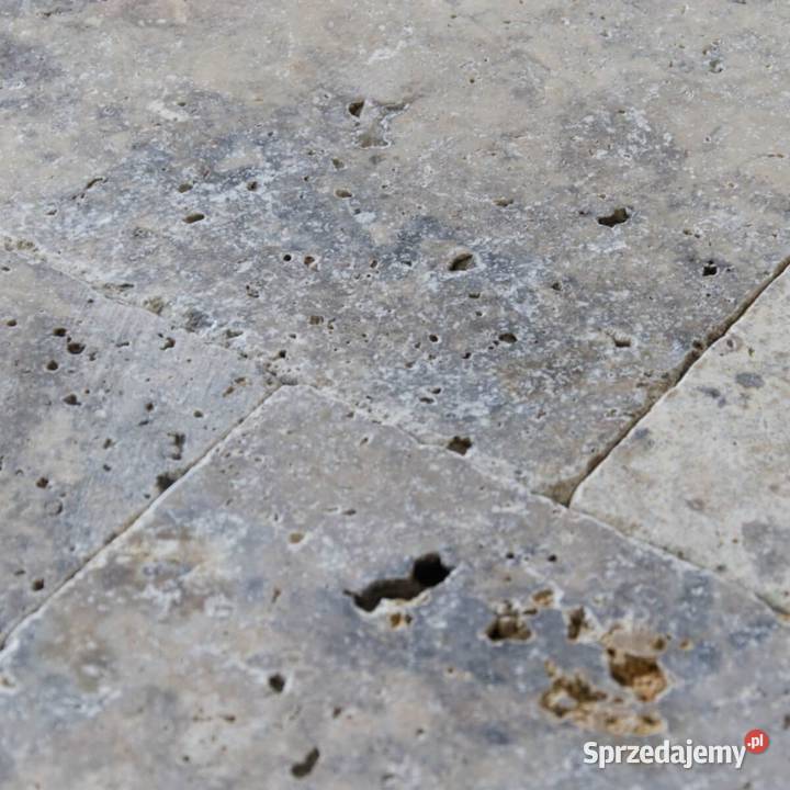 Płytki Trawertyn Silver Ash bębnowany 61x406x12