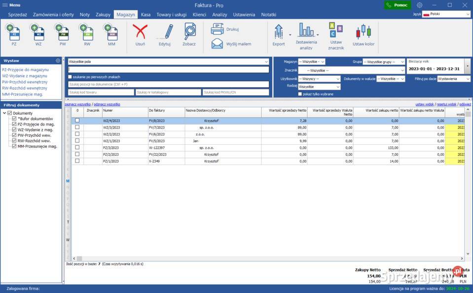 Faktura Pro faktury z magazynem i KSeF Łódź sprzedam