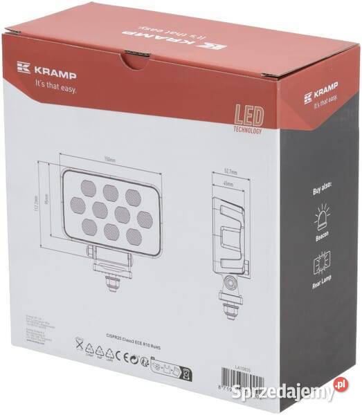 Lampa robocza LED prostokątna 100W 8950lm 1224V Kamionna sprzedam