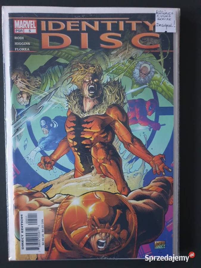 Identity Disc 5 oryginalnych komiksów Marvel USA pomorskie Gdynia sprzedam