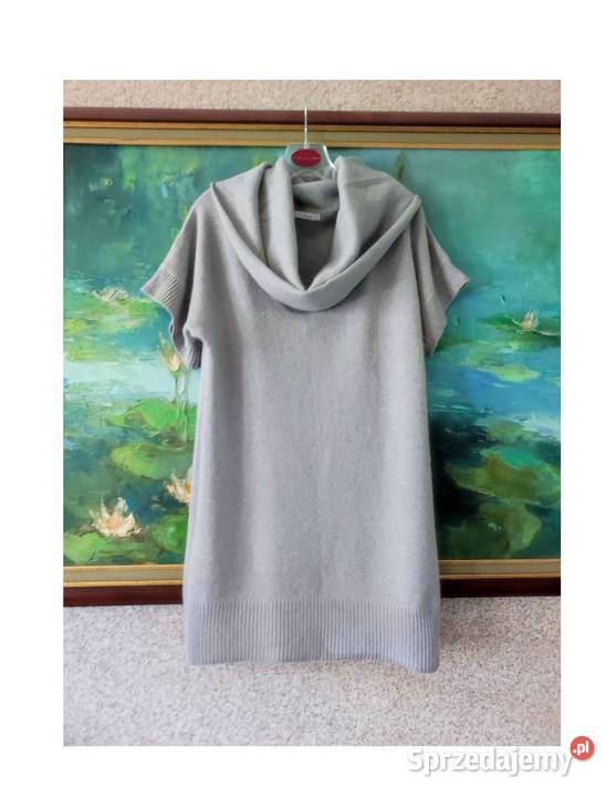 sweter tunika wełniana angora wełna szary Swetry i golfy świętokrzyskie Kielce sprzedam