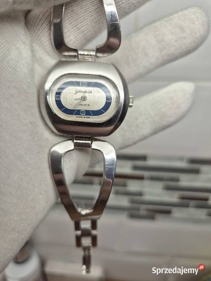 Retro vintage damski zegarek mechanicznyGlashtte śląskie Chorzów