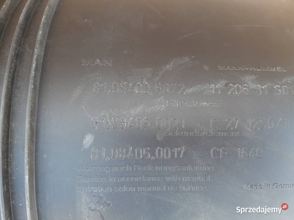 MAN TGX TGS TGA OBUDOWA FILTRA POWIETRZA obudowy filtrów Trzciel