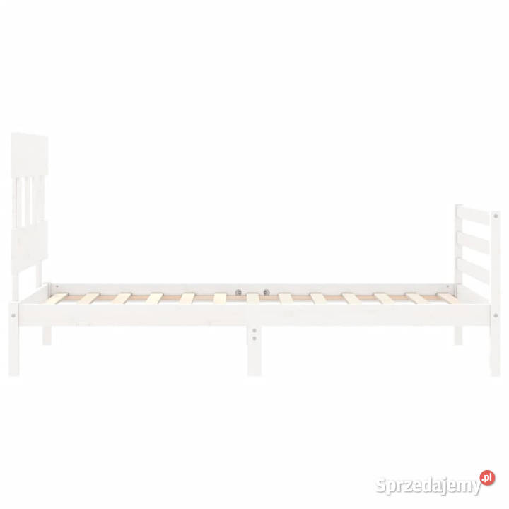 Rama łóżka z wezgłowiem biała lite drewno 90x200 mazowieckie