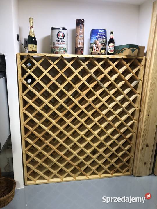 Regał stojak na wino duży lite drewno Chełmża
