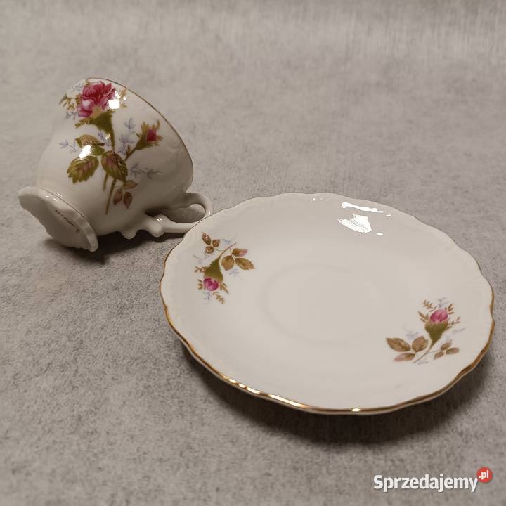 IMPORT Filiżanka Różany Duet Biała Porcelana Dobrzany