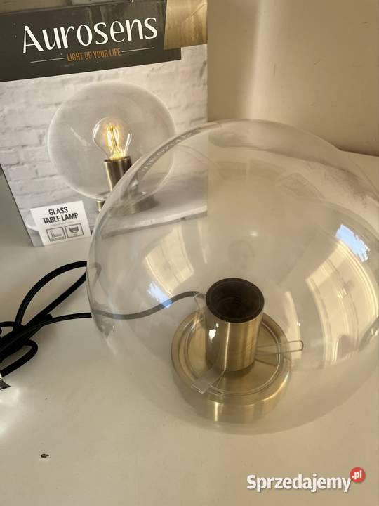 Szklana nowoczesna lampa stołowa Lampy stołowe i nocne