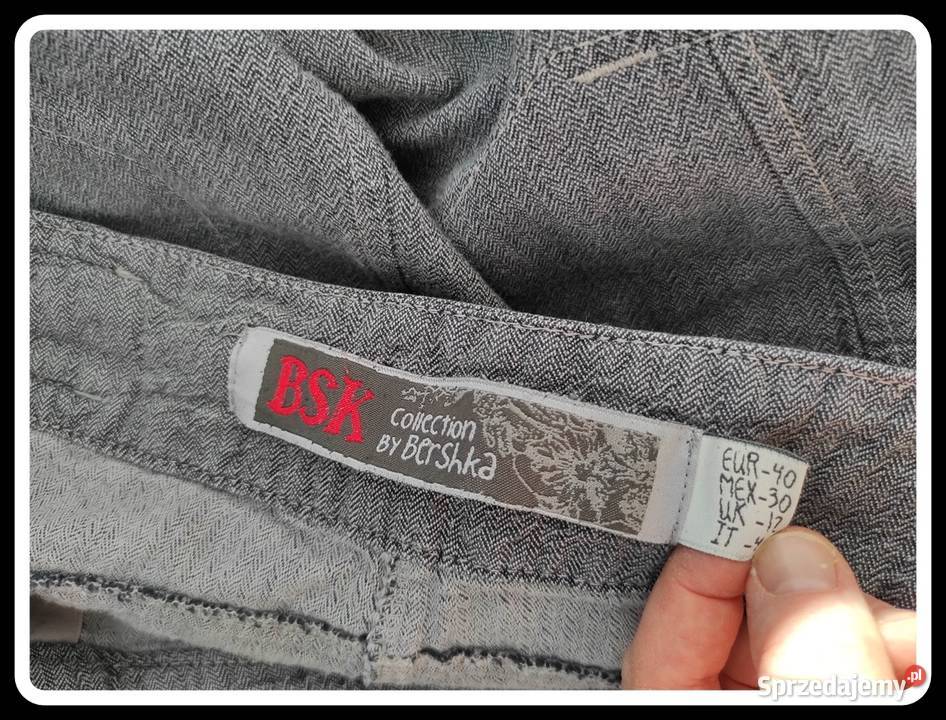 Bershka szare spodnie damskie 40 L wysoki stan Płock