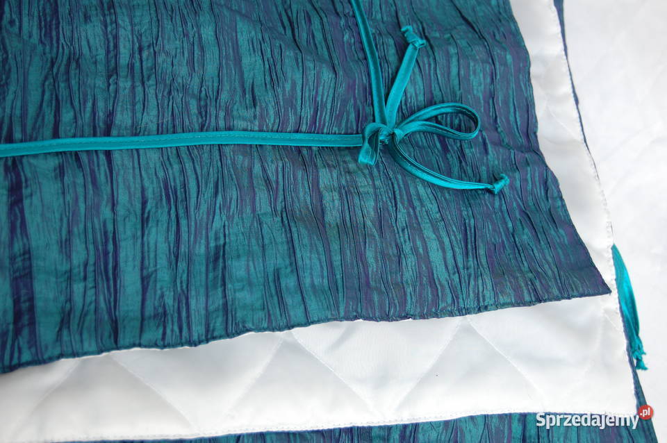 Narzuta na łóżko tafta poliestrowa morski turkus Lublin