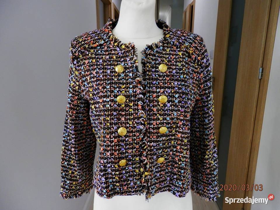Marynarka w stylu Chanel Blezer Żakiet Wełna M Marynarki i żakiety Łomża