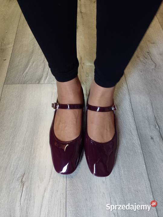 40 Burgundowe fioletowe baleriny wieczorowe z