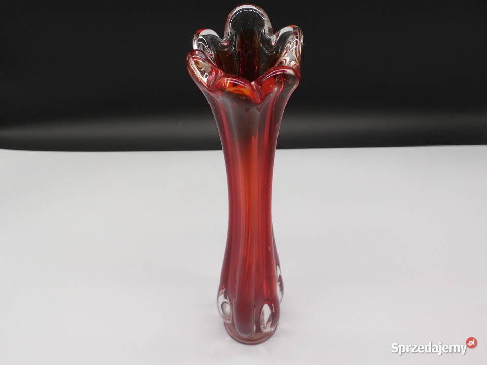 Rubinowy Wazon Szklany Best Art Glass Murano Porcelana i szkło wielkopolskie Raszków sprzedam