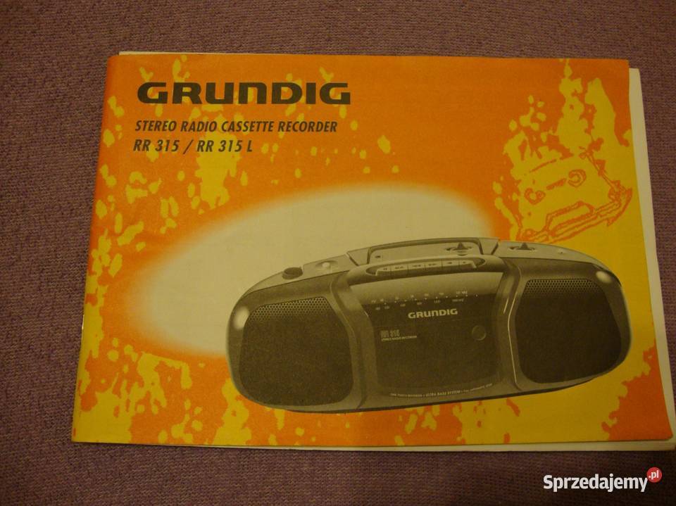 instrukcja; radiomagnetofon GRUNDIG RR315; gwarancja 1998