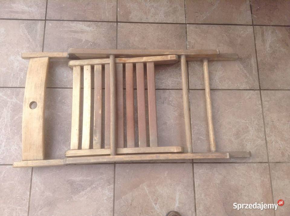 Składane drewniane krzesło ogrodowe tarasowe beżowy Opole