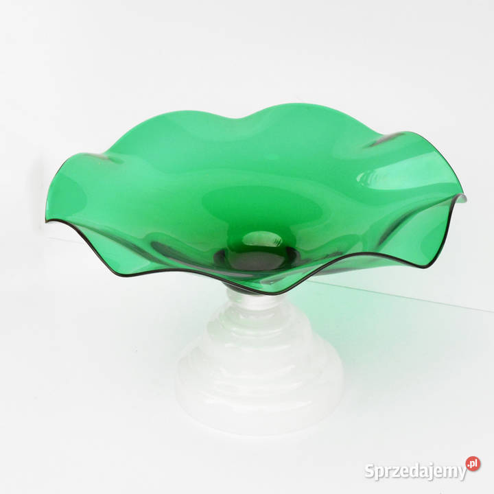 Szklana patera na owoce Harrachov Czechosłowacja mazowieckie