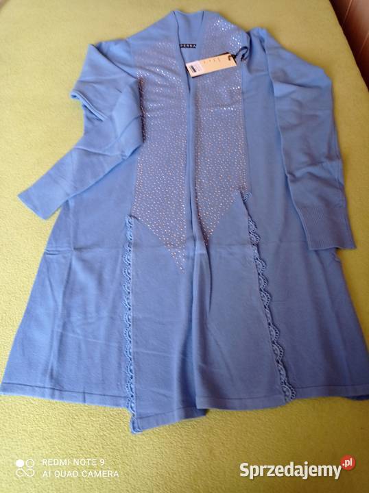 Elegancki Kardigan z długim rękawem niebieski Rybnik