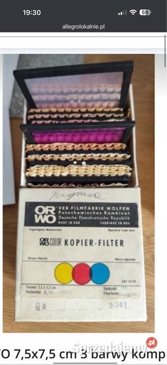 Filtry ORWO 75x75 3 barwy komplet podkarpackie Łańcut