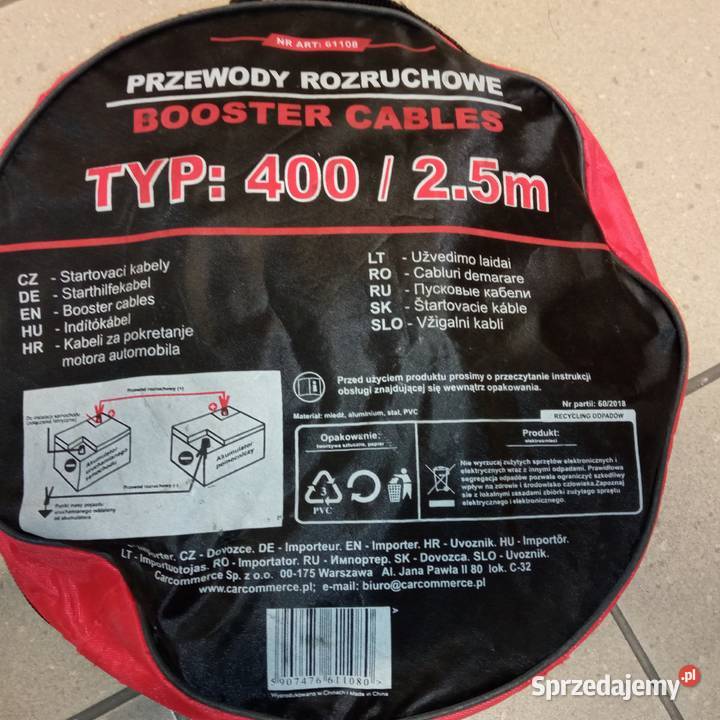 Kable Przewody rozruchowe CAR COMMERCE typ 400 Pozostałe Warszawa