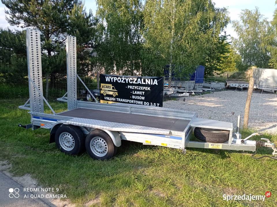 Wynajem przyczepy do przewozu minikoparki maszyn Dys