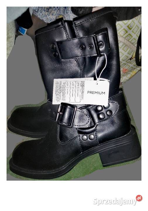 NOWE z metką buty RESERVED PREMIUM Ze SKÓRY Kozaki Leszno