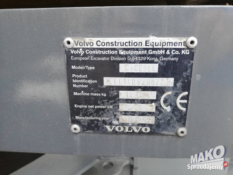 Koparka Gąsienicowa VOLVO EC 140 BLC CAT JCB Kabina Ostrowiec Świętokrzyski