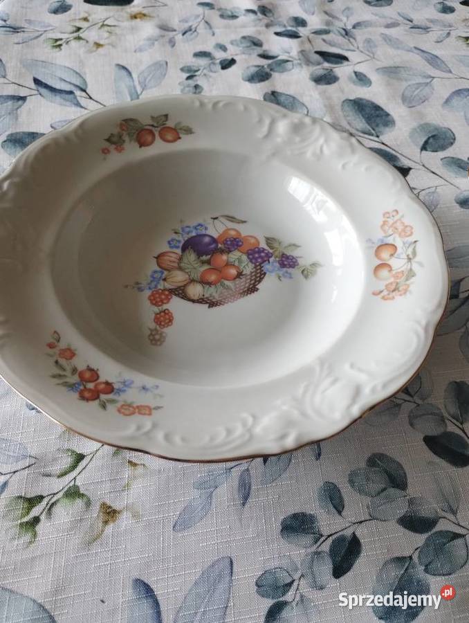 PRL talerze głębokie Wawel owoce porcelana Łódź sprzedam