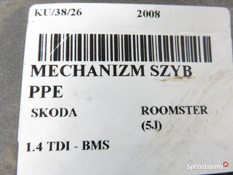 PODNOŚNIK SZYBY PRAWY PRZEDNI SKODA ROOMSTER osobowe małopolskie