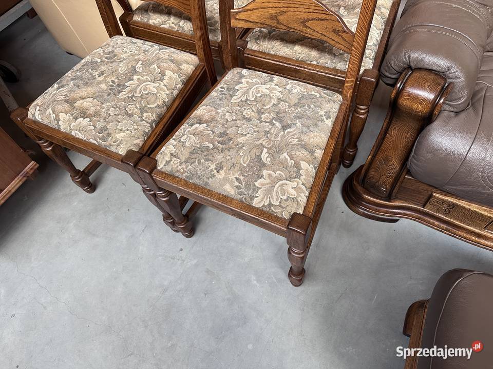 Dębowe krzesła siedziska materiał wielkopolskie