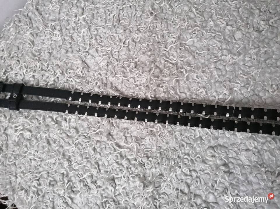 NOWY CZARNY PODWÓJNY PASEK Z ĆWIEKAMI Łódź