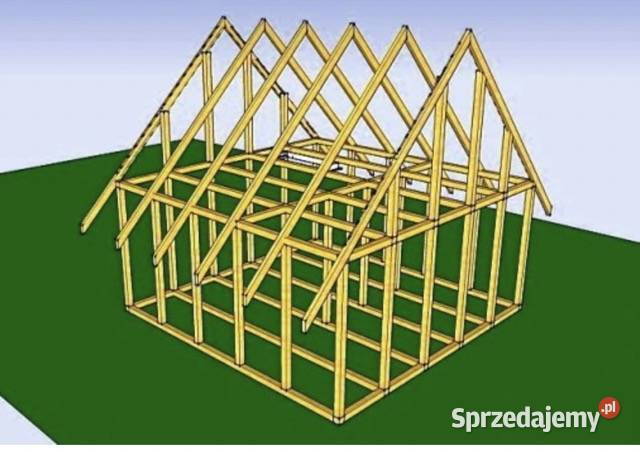 Konstrukcja szkieletowa drewniana domku Poddasze Drewno konstrukcyjne Korczyna