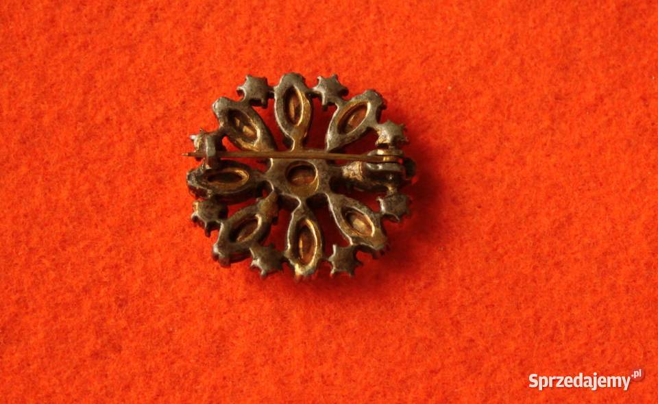 Stara angielska broszka rozetka Ochojno