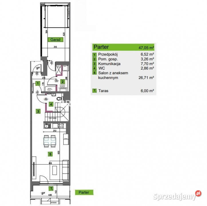 Dom szeregowy 1444m2 Kraków Kliny
