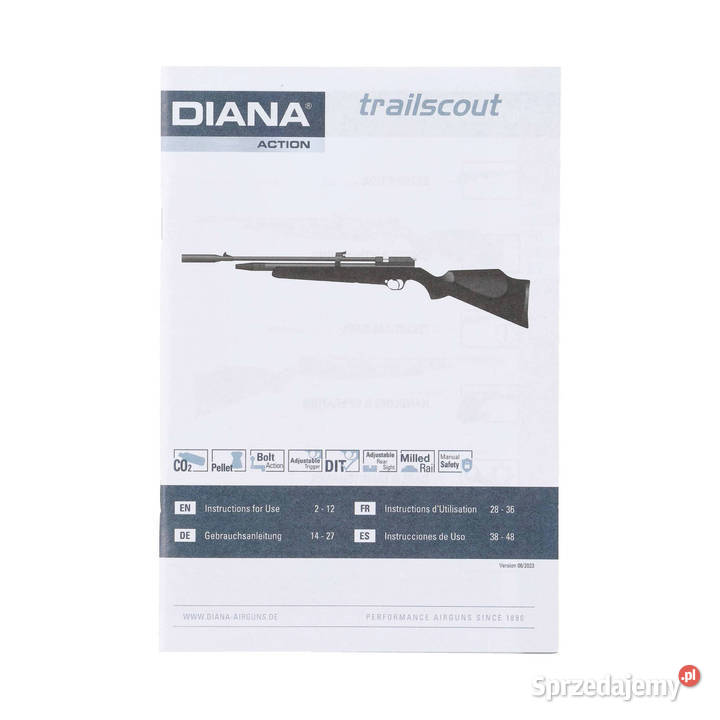 Wiatrówka Diana Trailscout CO2 syntetyk czarna mazowieckie Warszawa