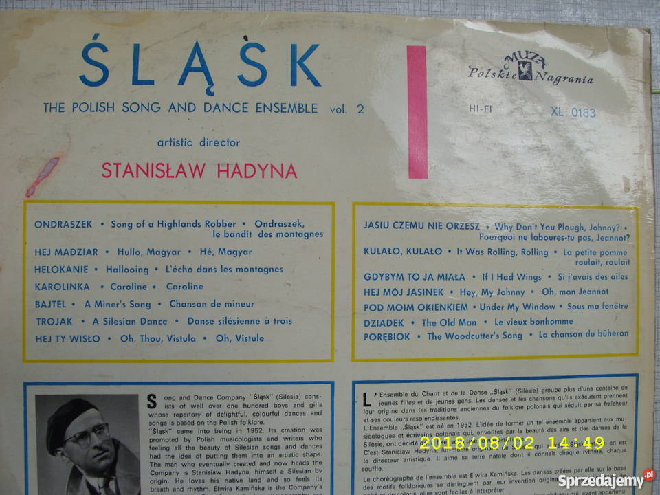 LP folk ZESOL PIESNI I TANCA SLASKVOL2 Wołów sprzedam