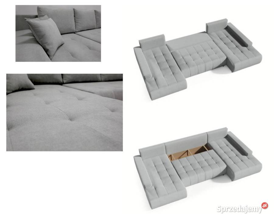Duży narożnik rozkładany kanapa funkcja