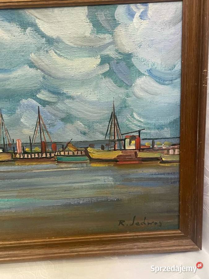 Władysławowo obraz olejny na płyci Ryszard Kraków