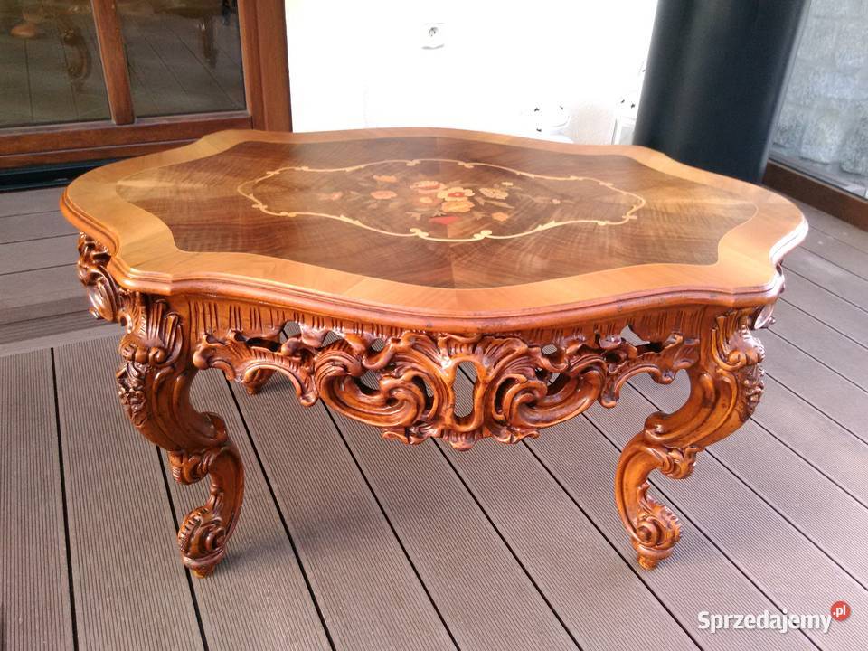 Stolik Barokowy Rzeźbiony Antyk Kluki