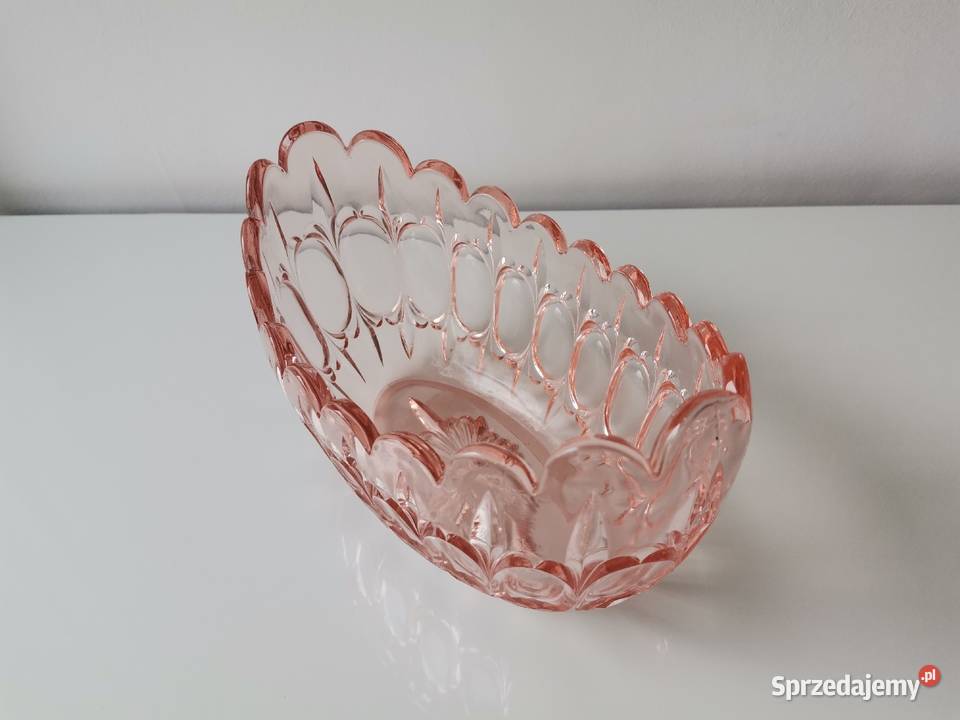 Stara duża misa gondola Lilijki szkło Art Deco Katowice