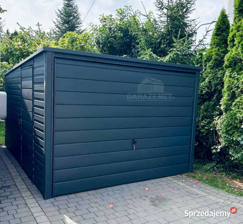 GARAŻ BLASZANY 3m x 5m SPAD TYŁ BRAMA UCHYLNA małopolskie