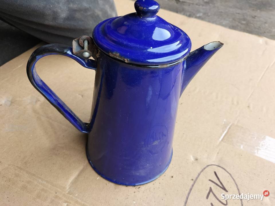 CZAJNIK DZBANEK EMALIOWANY METALOWY PRL ŻELAZNY Kamień-Kolonia sprzedam