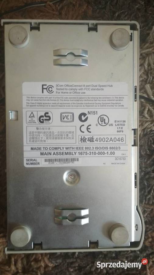 Switch 3COM 3C16753 OfficeConnect 8portowy Wieliczka