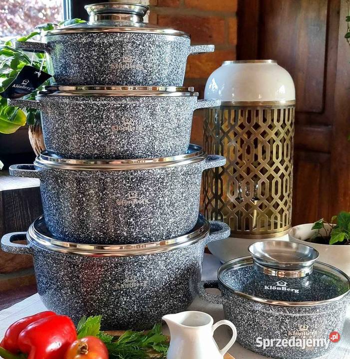 komplet garnków marmurkowych Dom i Ogród małopolskie Szczawnica