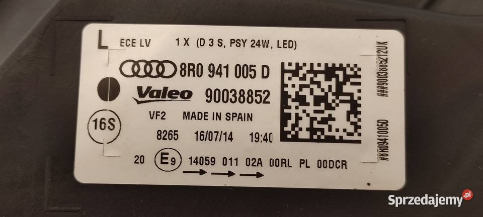 AUDI Q5 8R LAMPA LEWY PRZÓD ANGLIK RHD