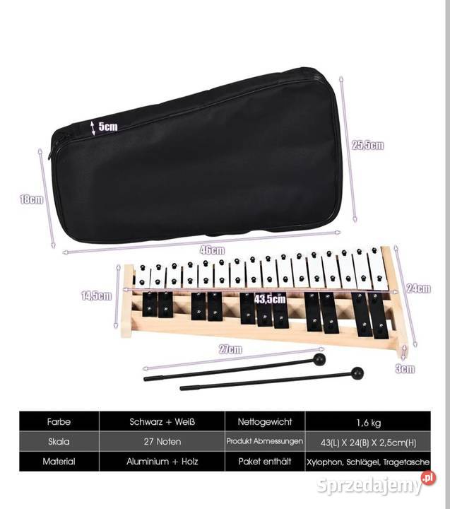 Cymbalki Ksylafon chromatyczne 27 tonowe Pozostałe łódzkie Błaszki